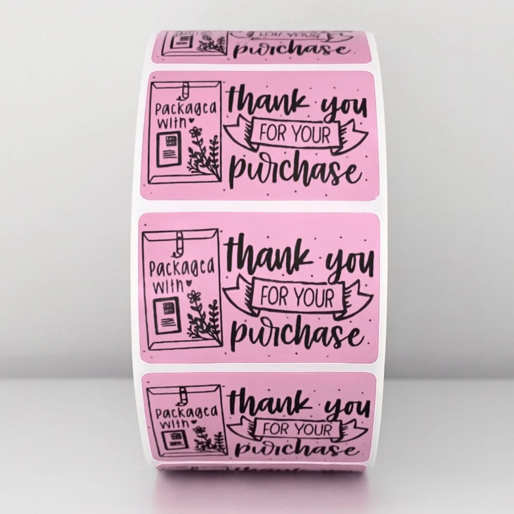 Thank You for Your Purchase Stickers | Packaged With Love | Cute Packaging